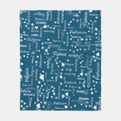 Haar naam & harten Ocean-Blue romantisch Fleece Deken (Voorkant)