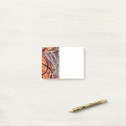 Haar naam is basketbal post-it® notes (Op bureau)