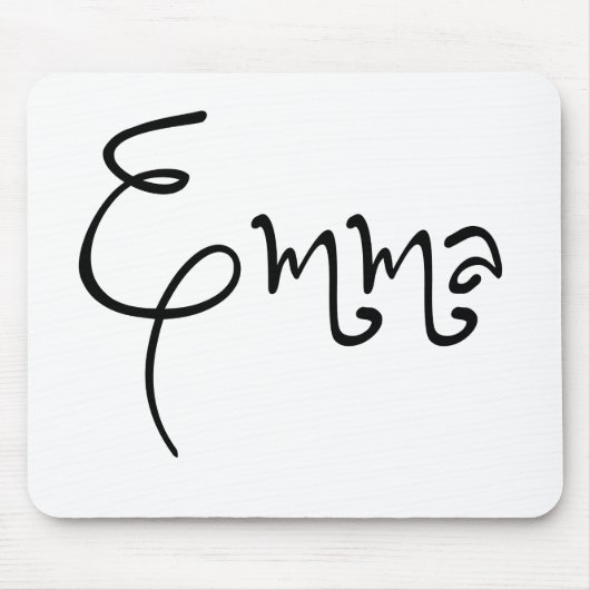 Haar naam is Emma Calligraphy Muismat (Voorkant)