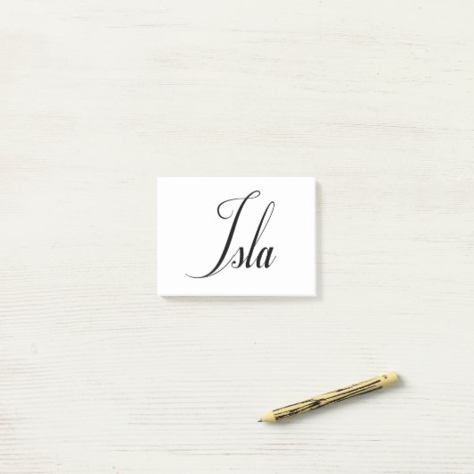 Haar naam is Isla Calligraphy Post-it® Notes (Op bureau)