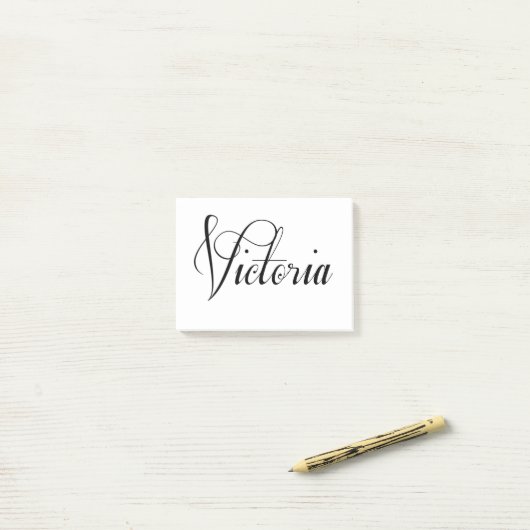 Haar naam is Victoria Calligrafie Post-it® Notes (Op bureau)