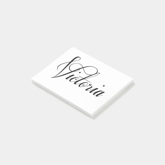 Haar naam is Victoria Calligrafie Post-it® Notes (Schuin)