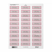 haar naam met roze rand etiket (Full Sheet)