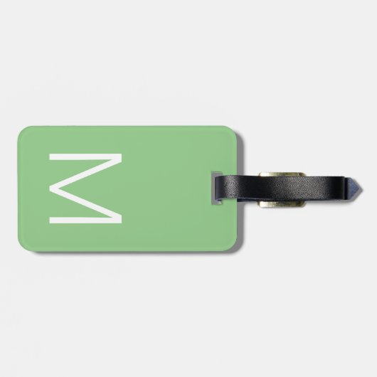 Haar Naam Monogram Moderne wijze groen Bagagelabel (Achterkant horizontaal)