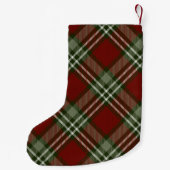 haar naam op rode en groene vleid kleine kerstsok (Achterkant)