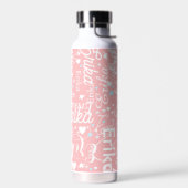 Haar naam & Schattigee harten Blushing Pink Waterfles (Links)