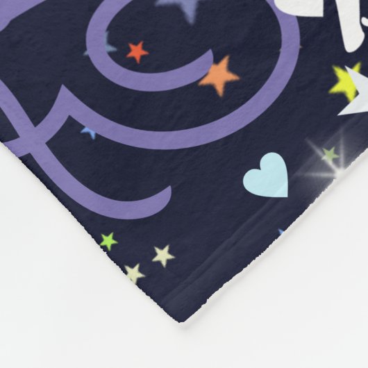 Haar naam, Splashed Schattige Hearts and Stars Fleece Deken (Hoek)