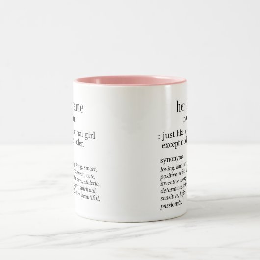 Haar naamdefinitie tweekleurige koffiemok (Center)