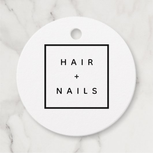 HAAR + NAGELS stylist elegant logo rond label (Voorkant)