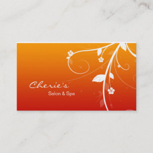 Haar/Nail Salon Floral Swirls visitekaartje