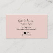 Haar & Nail Salon Goud Drips Blush Roze Typografie Visitekaartje (Achterkant)