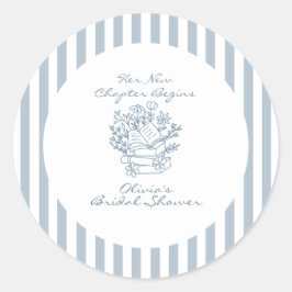 Haar Nieuwe Hoofdstuk Begint Boek thema Bruidsdouc Ronde Sticker