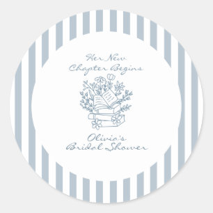 Haar Nieuwe Hoofdstuk Begint Boek thema Bruidsdouc Ronde Sticker