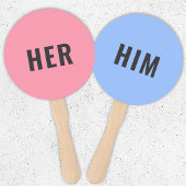 Haar of hem? | Bride Groom Pink Blue Weddenschap Handwaaier