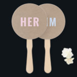 Haar of hem? Bride Groom Rustic Kraft Wedding Game Handwaaier<br><div class="desc">Speel een leuk spel van Hare of Hem? met deze pastel roze en blauwe rustieke kraft game peddels! Eindeloos plezier voor bruiloftsfeesten, vrijgezellenfeesten, verlovingsfeesten, vrijgezellenfeesten of een leuke manier om de schoonfamilie jou beter te leren kennen! Vraag een vriend om een aantal gênante verhalen, gekke geheimen en dagelijkse feiten over...</div>