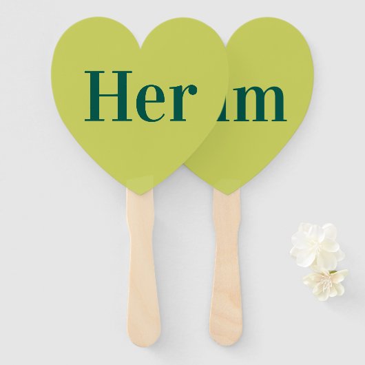 Haar of hem? | bruid bruidegom retro bruiloft spel handwaaier (Voorkant en achterkant)