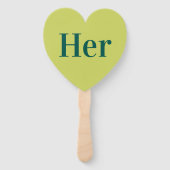 Haar of hem? | bruid bruidegom retro bruiloft spel handwaaier (Voorkant)