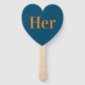 Haar of hem? | bruid bruidegom retro bruiloft spel handwaaier (Voorkant)