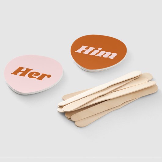 Haar of Hem Roze Sinaasappel Disco bruiloft spel Handwaaier (Niet-gemonteerd)