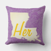 Haar of Him Louisiana State Floral Kussen (Voorkant)