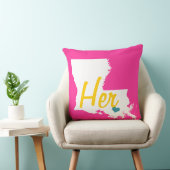 Haar of Zijne Louisiana State Floral Kussen (Stoel)