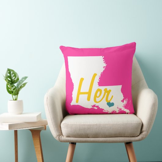 Haar of Zijne Louisiana State Floral Kussen (Stoel)