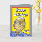 Haar ogen laten rusten, gelukkige verjaardag kaart (Gele Bloem)