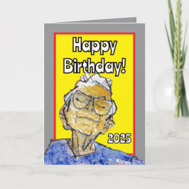 Haar ogen laten rusten, gelukkige verjaardag kaart