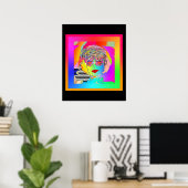 Haar ogen zijn op de koffie gericht poster (Thuiskantoor)
