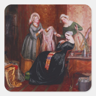 Haar onkruid weggooien vierkante sticker