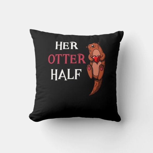 Haar otter-halffabrikaat Mannen vriend die aanpast Kussen (Voorkant)