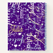 Haar Paarse mooie aangepaste naam Notitieboek (Achterkant)