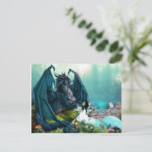 Haar Pet Fantasy Dragon en Fairy Briefkaart (Staand voorkant)