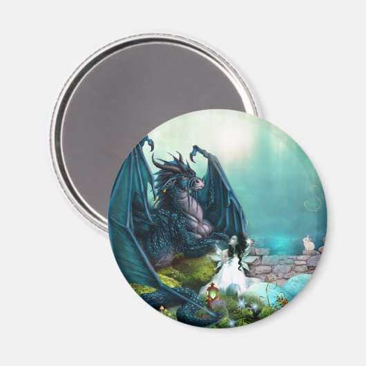 Haar Pet Fantasy Dragon en Fairy Magneet (Voorkant / Achterkant)