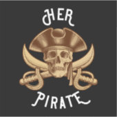 Haar Pirate  Crossbones Skull & Sword Sticke Sticker (Voorkant)