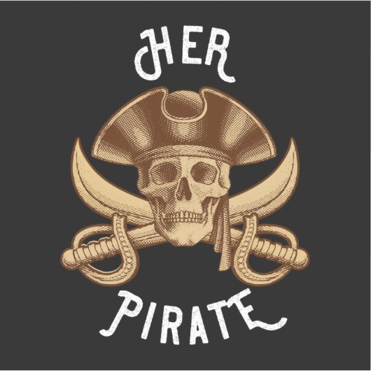Haar Pirate  Crossbones Skull & Sword Sticke Sticker (Voorkant)