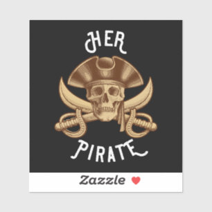 Haar Pirate  Crossbones Skull & Sword Sticke Sticker