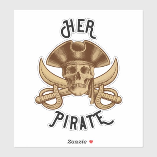Haar Pirate  Crossbones Skull & Sword Sticker (Vel)
