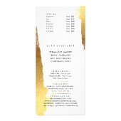 HAAR PRIJS LIJST luxe moderne vergulde gouden rand Reclamekaart (Achterkant)