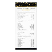HAAR PRIJS LIJST modern glam polka dot goud zwart Reclamekaart (Voorkant)
