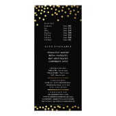 HAAR PRIJS LIJST modern glam polka dot goud zwart Reclamekaart (Achterkant)