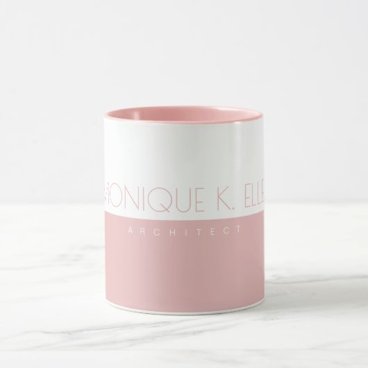 Haar Professional (architect) half roze half wit Mok (Midden)