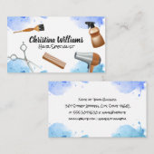 Haar Professioneel Gereedschap | Waterverf achterg Visitekaartje (Voorkant / Achterkant)