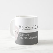 haar professionele halfgrijze halfwitte koffiemok (Voorkant links)