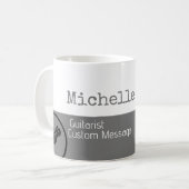 haar professionele halfgrijze halfwitte koffiemok (Voorkant links)