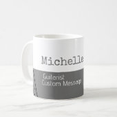 haar professionele halfgrijze halfwitte koffiemok (Voorkant links)