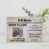 HAAR RETIRING INVITATION (NEWSPAPER) 4H NEWS KAART (Staand voorkant)