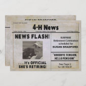 HAAR RETIRING INVITATION (NEWSPAPER) 4H NEWS KAART (Voorkant / Achterkant)