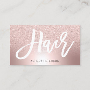 Haar Roos goud glitter ombre metalen folie Visitekaartje