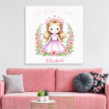Haar Royal Cuteness Pink Princess Canvas Print